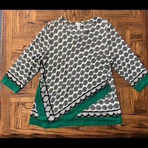 Chico’s Tunic Green Black White 3 16